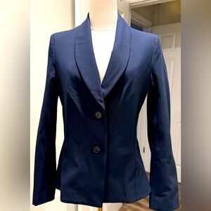 Becken Navy Tailored Blazer – Size 4 (Made in New York)